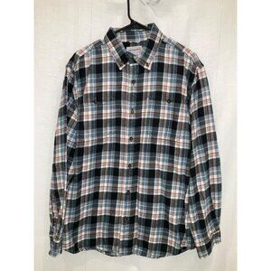 Carhartt Mens L Relaxed Fit Cotton Plaid Button-Up Shirt